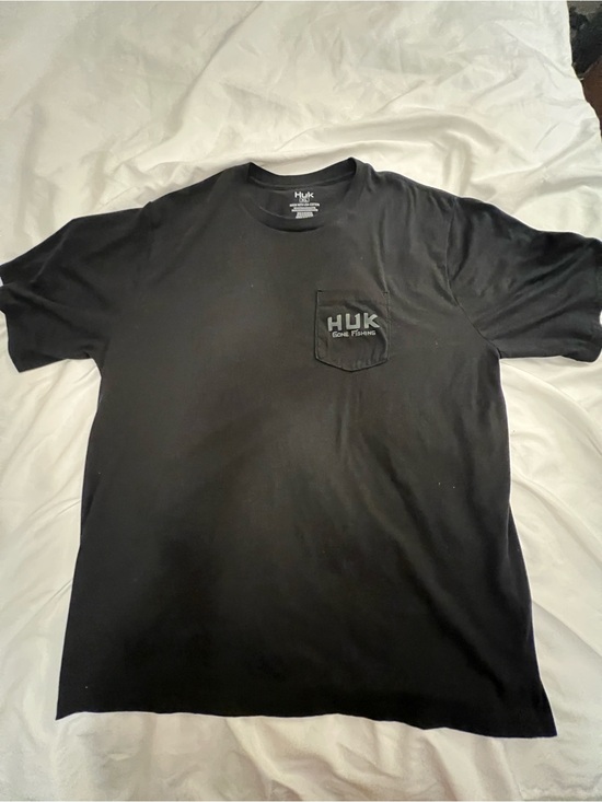 Huk Other - Huk Black Short-Sleeve Pocket Tee with Logo